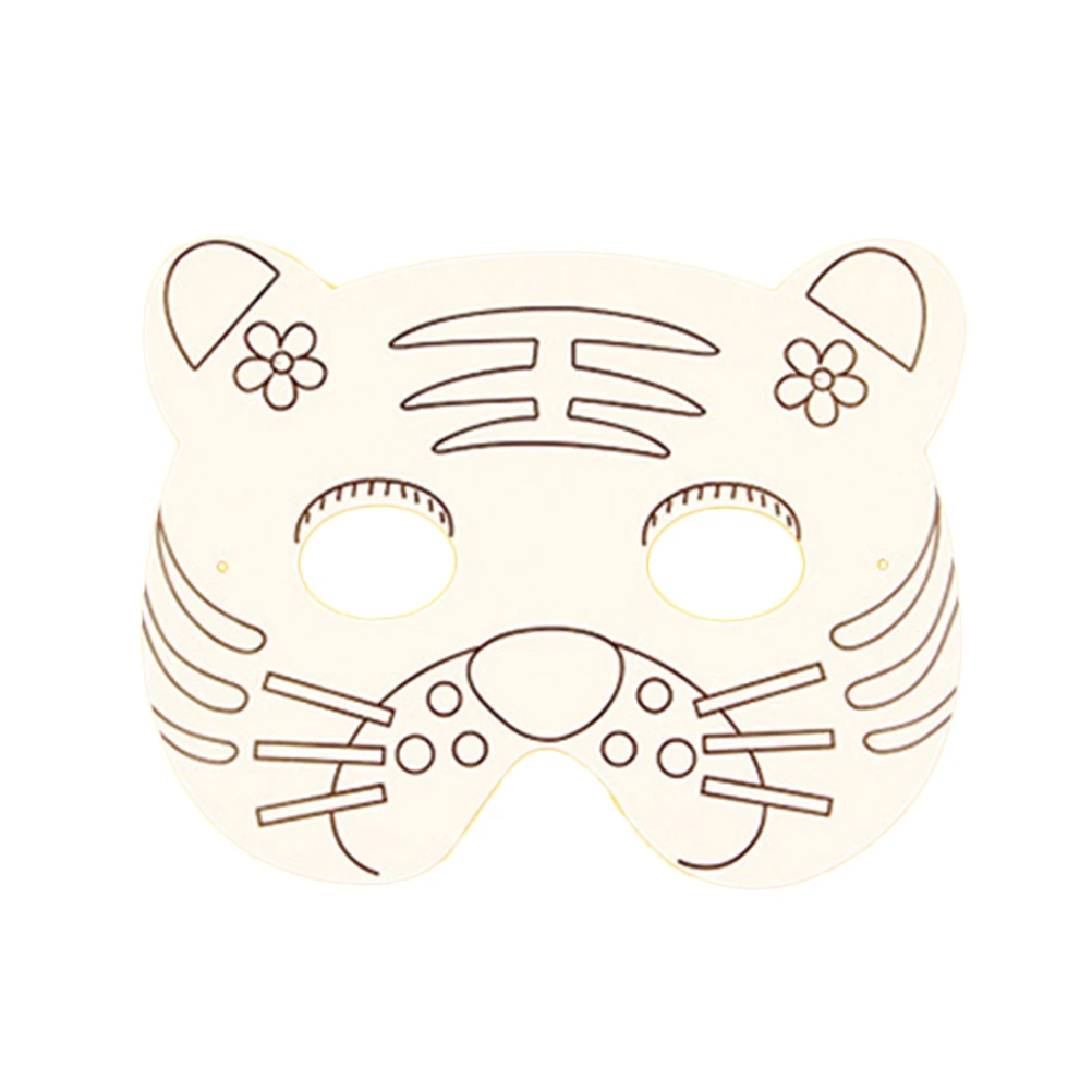 

10 Pcs Blank Mask Drawing Paper Craft Darwing White Graffiti DIY Painting Animal Doodle
