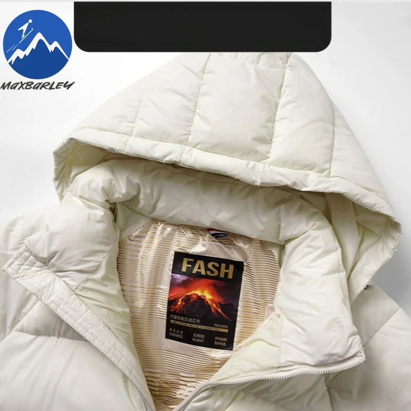 Maxbarley Winter Lightweight Puffer Men Soft Padding Coat High Fashion Cotton-Padded Jacket Male Korean Brand Snow Hooded Parka