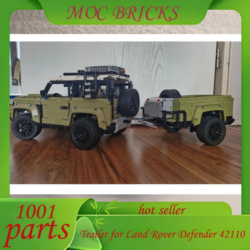 

Customed Technical MOC Trailer Truck Container Offroad Trailer for Defender 42110 Building Blocks Model DIY Bricks Toy Gifts