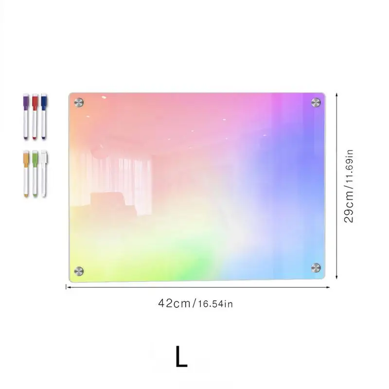 แม่เหล็กวางแผนสำหรับตู้เย็นกระดานไวท์บอร์ดอะคริลิคแม่เหล็กอเนกประสงค์พร้อมปากกาไวท์บอร์ด6อัน