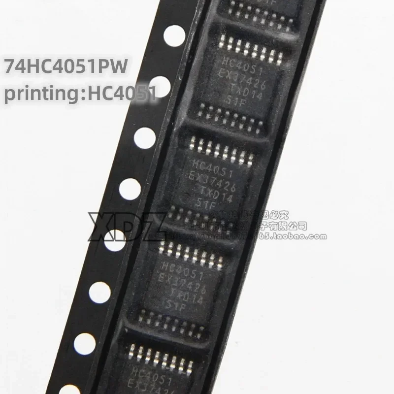 10pcs/lot 74HC4051PW 74HC4051 Silk screen printing HC4051 TSSOP-16 package 8-channel analog multiplexer Logic chip