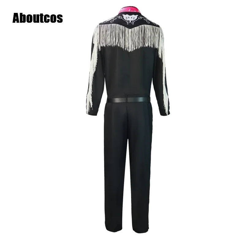 Movie Ken Barbie Cosplay Costume Aboutcos Stripe Pink Shirt and Shorts Set for Men Beach Wear Hat Set Adult Costumes Suit