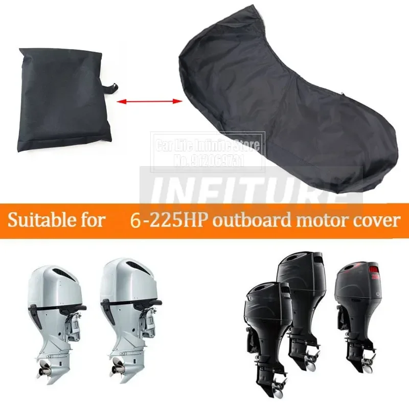 6-250HP Full Outboard Motor Engine Boat Cover 600D/420D Waterproof Anti-scratch Engine Protector Blue Black Grey Red Boat Fabric