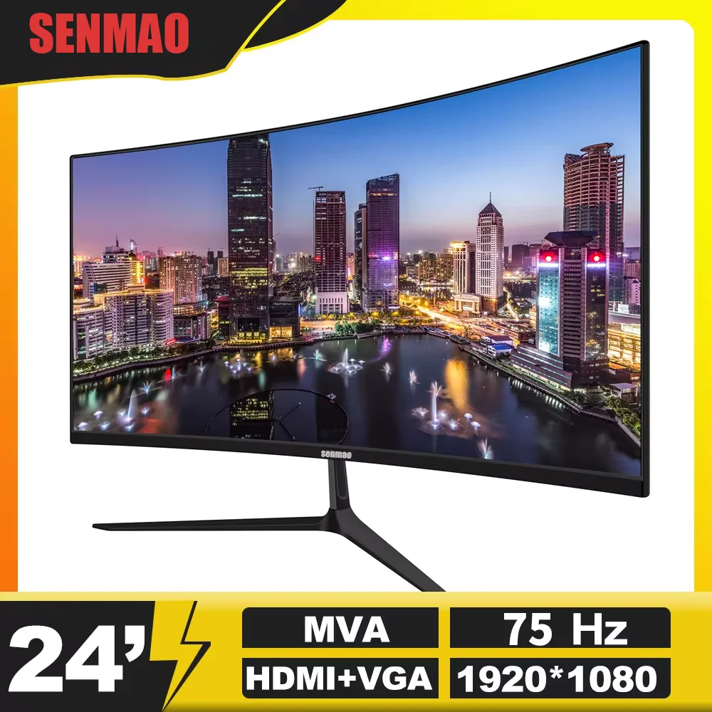 senmao monitor antireflexo monitor com dureza 3h fhd relacao 169 75hz taxa de atualizacao 167 milhoes de cores 24 1920x1080 01