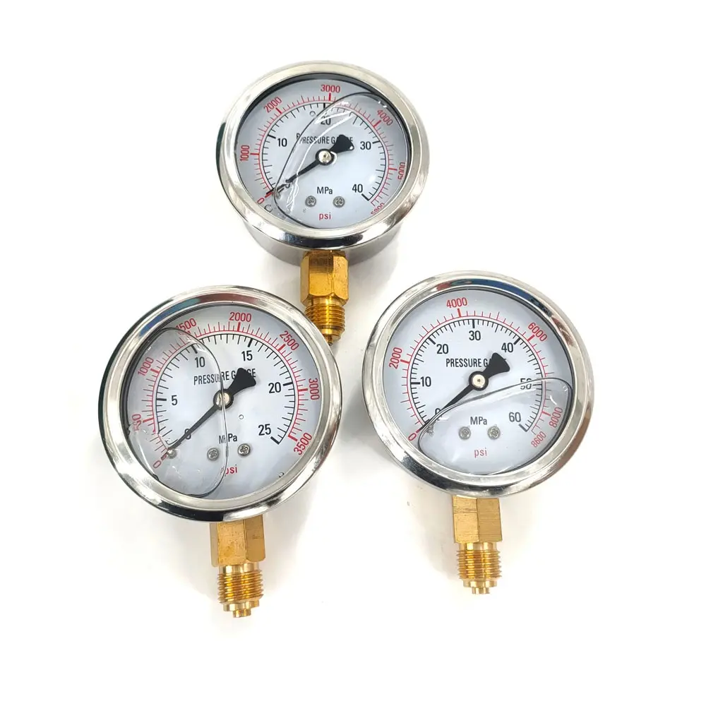 Hydraulic Pressure Gauge Kit Excavator Hydraulic Kit Pressure Meauring Device 6 Test Couplings 3 Pressure Gauges 3 Test Hose