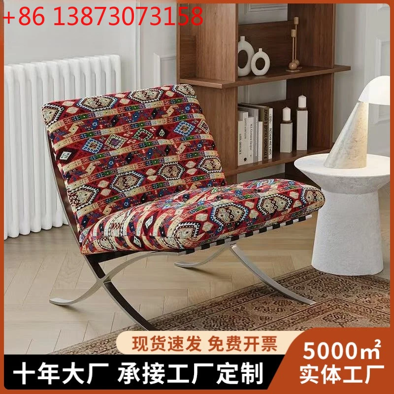 

Дизайнерское кресло в средневековом стиле ваби-саби, одноместное, для гостиной, балкона, отдыха, в стиле Барселона