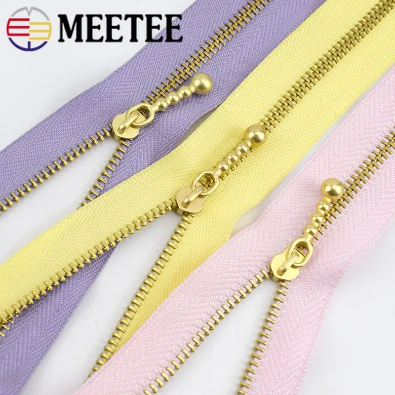 5/10Pcs Meetee 3# 12/15/20cm Close-end Metal Zippers Closure for Sewing Repair Kit Tools Garment Purse Bags Accessories