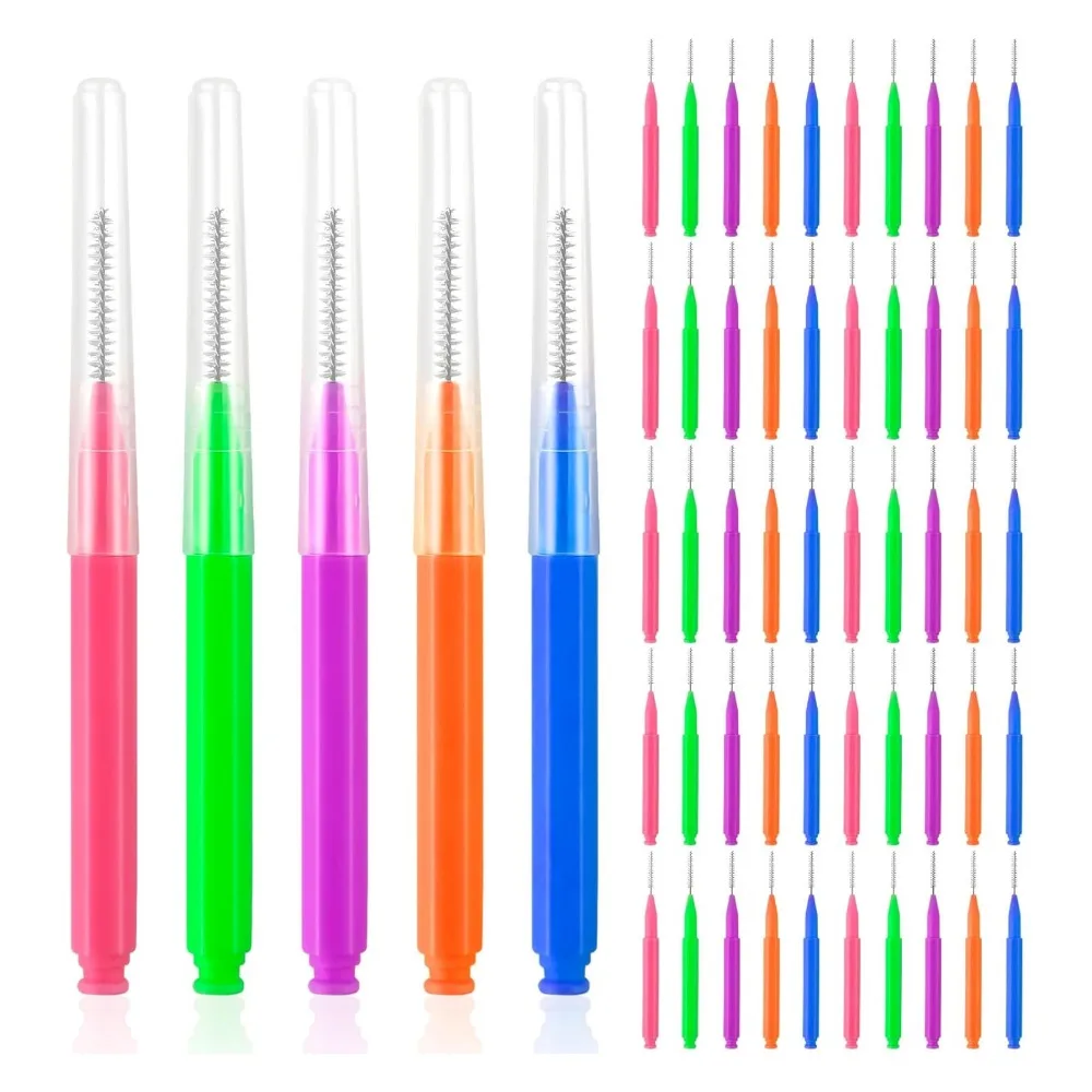 30Pcs Interdental Brush Dental Braces Brush with Soft Bristles 360° Bendable Floss Between Teeth Gum Braces Tooth Cleaning Kit