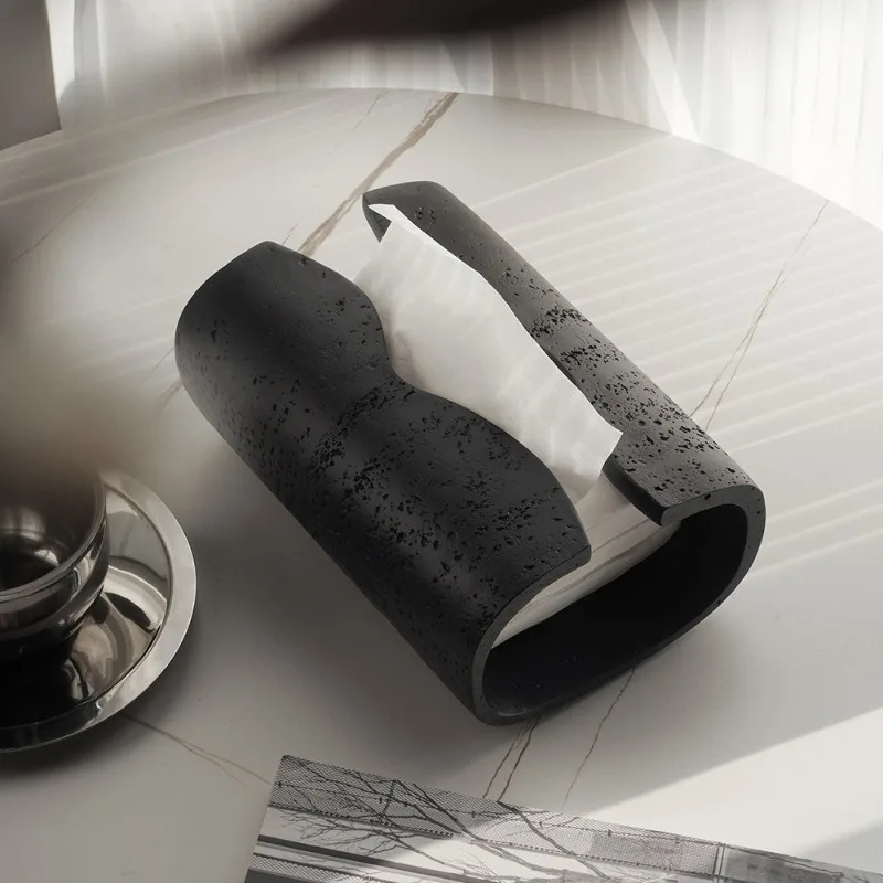 

Креативная пещерная каменная коробка для салфеток, офисное украшение для рабочего стола, роскошный полый стиль, пещерный камень, выдвижная коробка для салфеток, художественный декор