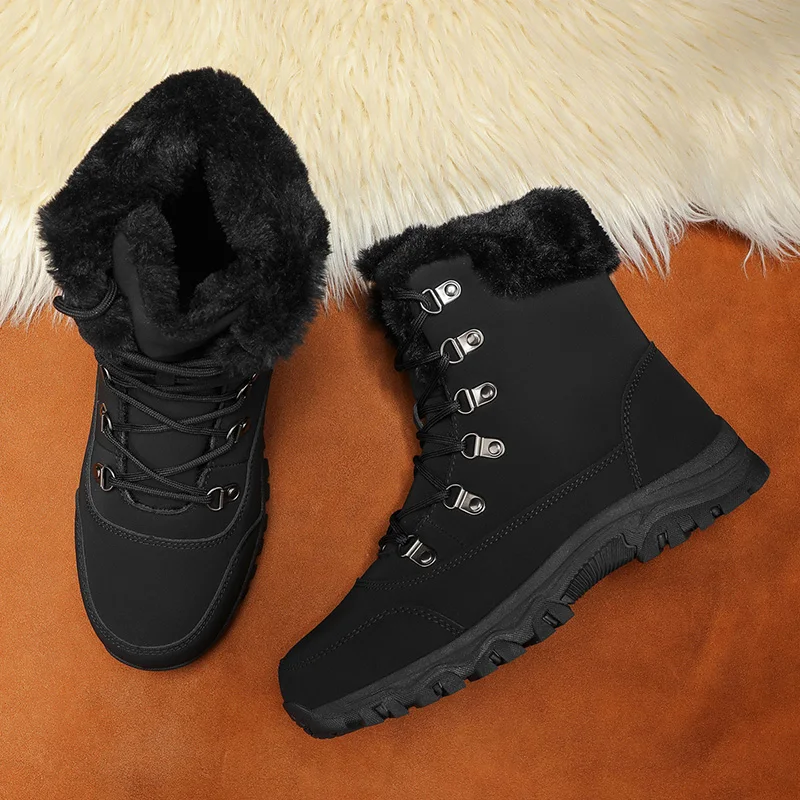 

Winter New Women's Sports Leisure Outdoor Walking Boots, Women's Windproof Warm Boots Anti Slip Soles Suitable for Men and Women