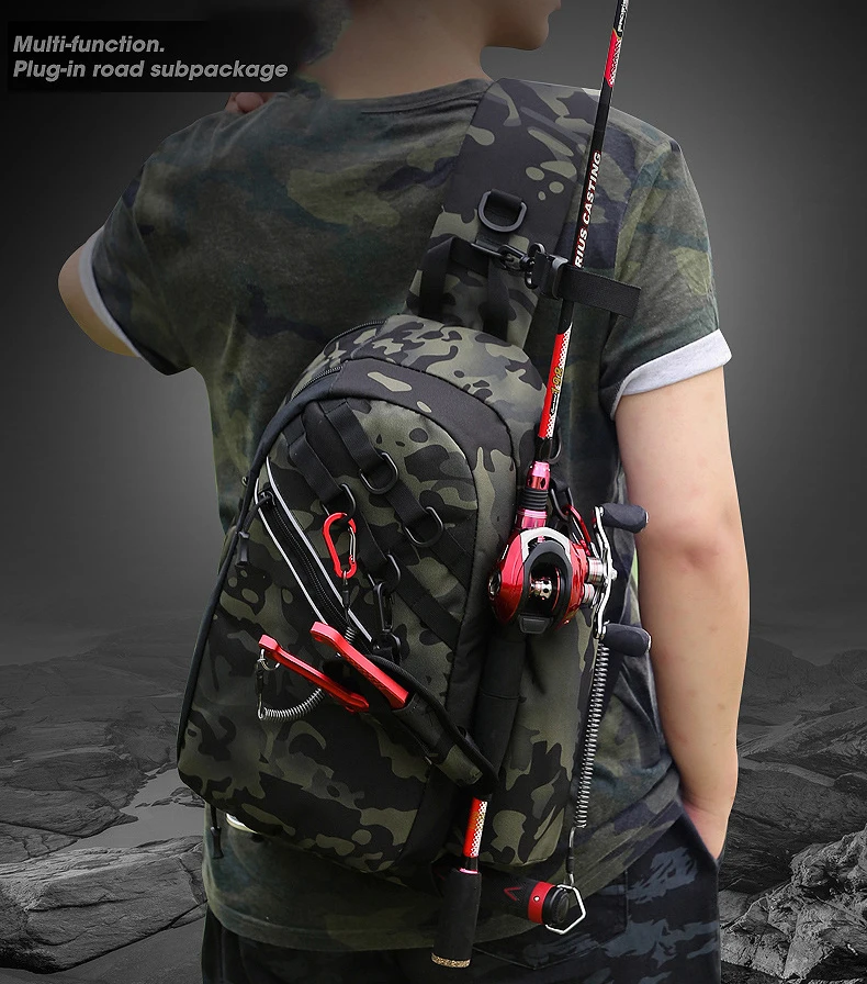 Fishing Tackle Storage Bag Waterproof Fishing Sling Backpack Multifunctional Fishing Gear Bag Fishing Accessories Organizer