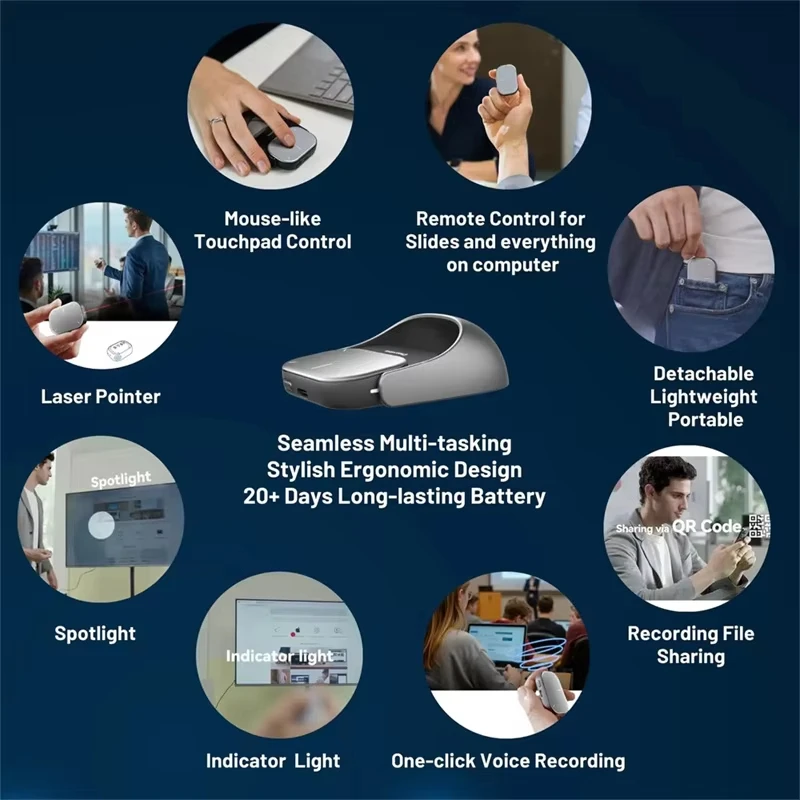 Detachable Cheerdots 2 Air Wireless Mouse Touchpad Pocket ChatGPT AI Recording Silent Click Mouse For Work/Office/Gaming/Study