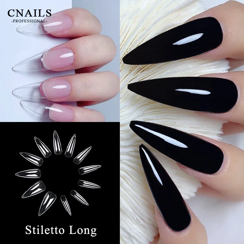 

Hot Fake Nails 240 PCS Extension Tips for Nails Clear Stiletto False Nail Tips Gel Nail Acrylic Ongles Short Press on Nails