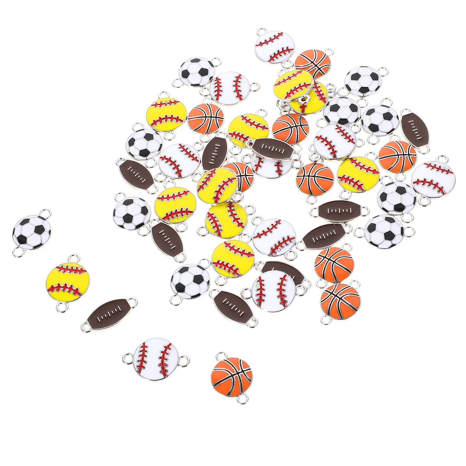 

50 Pcs Decorate Ball Pendant Sports Balls Alloy Charms for Jewelry Making Aesthetic