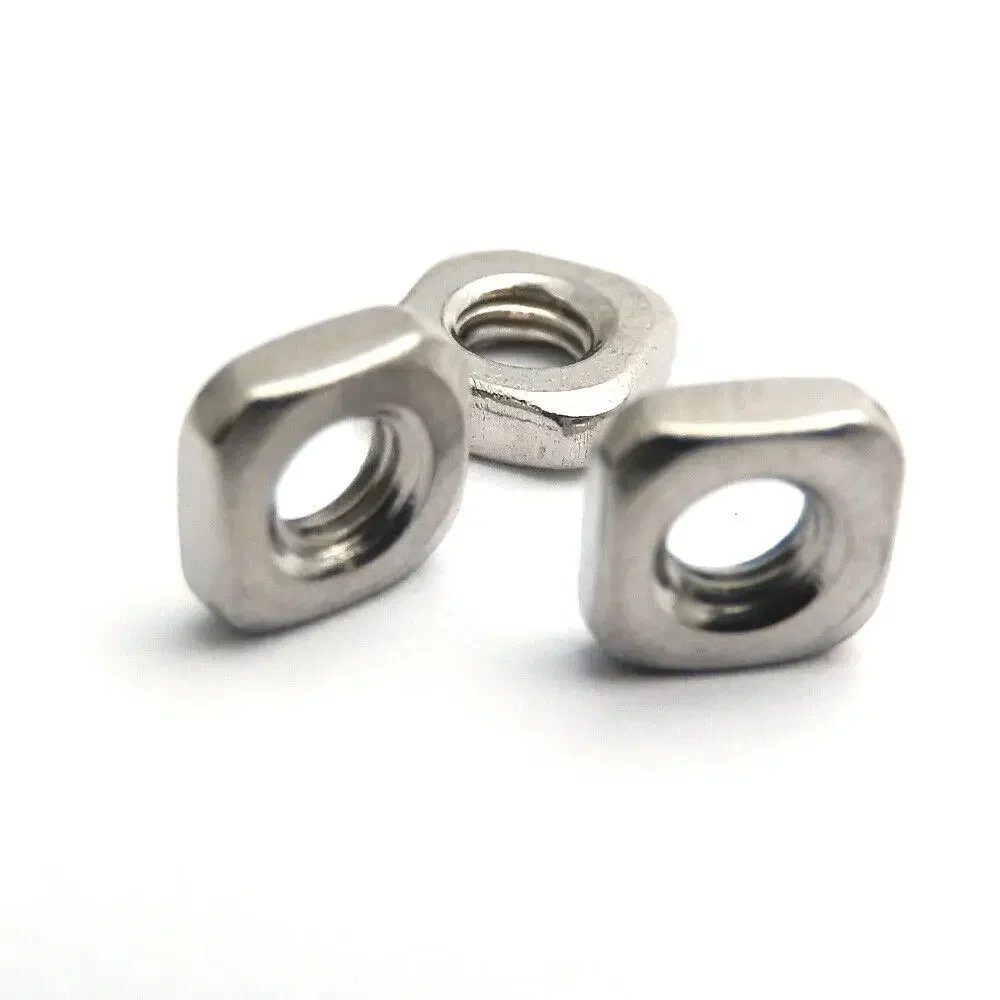 500pcs Thin Square Nuts M4 M4x6.9x2.2 A2 304 Stainless Steel Square Thin Nuts DIN 562  Blocks DIN562 Thin Type Metric 4mm