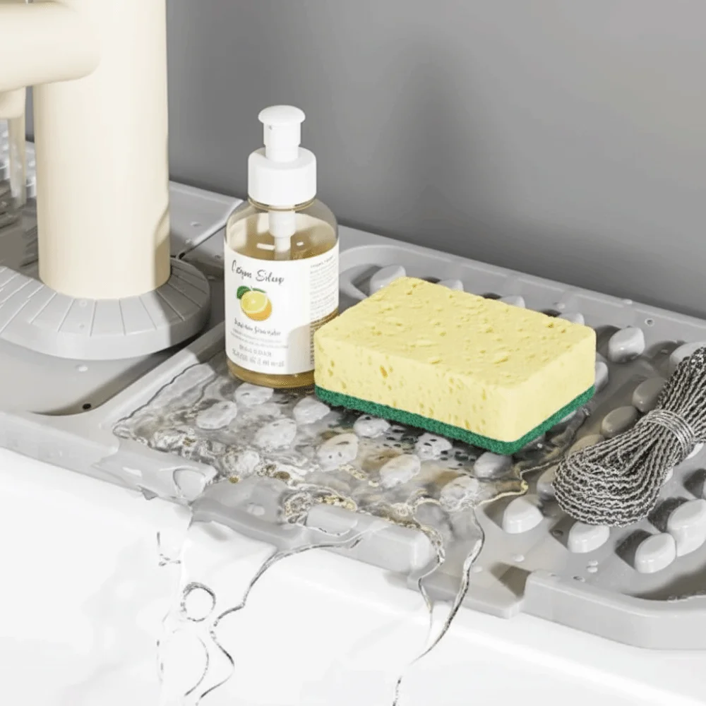 

New Silicone Material Water Faucet Drip Tray Anti Slip Water-Absorbing Kitchen Faucet Barrier Sink Splash-Proof Pad Easy To Use