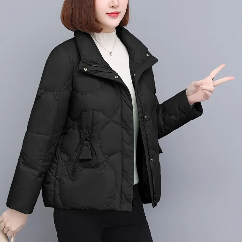 Short Thick Warm Fashion White Duck Down Coat Puffer Jacket Feather New American Fashionable Female Down Jacket Women Winter