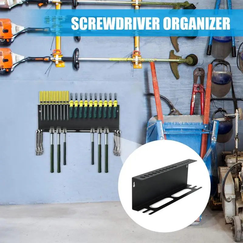 

Hand Tool Storage Wall Rack Metal Hammer Holder Space-saving Screwdriver Wrench Pliers Organizer Rack For Workshop Garage