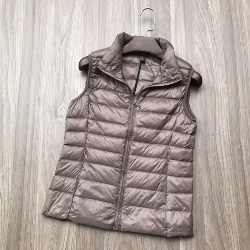 11 لون سترة نسائية 2025 ربيع جديد أنثى يندبروف خفيفة الوزن دافئة صدرية بلا أكمام معطف منتفخ أبيض بطة أسفل سترة #1