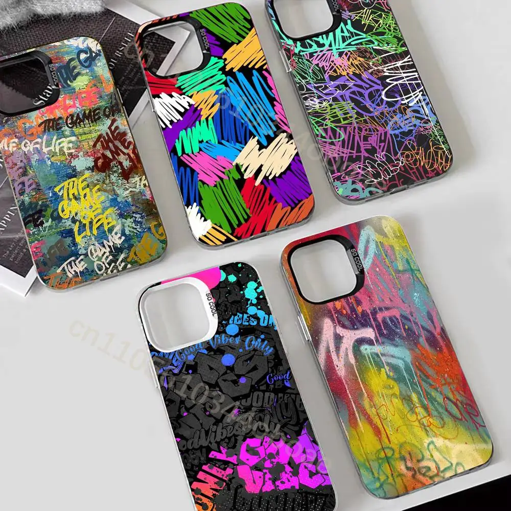 

Cool Colorful Graffiti Phone Case For iPhone 17,16,15,14,13,12,11,Pro,Max,Plus Shockproof Cover