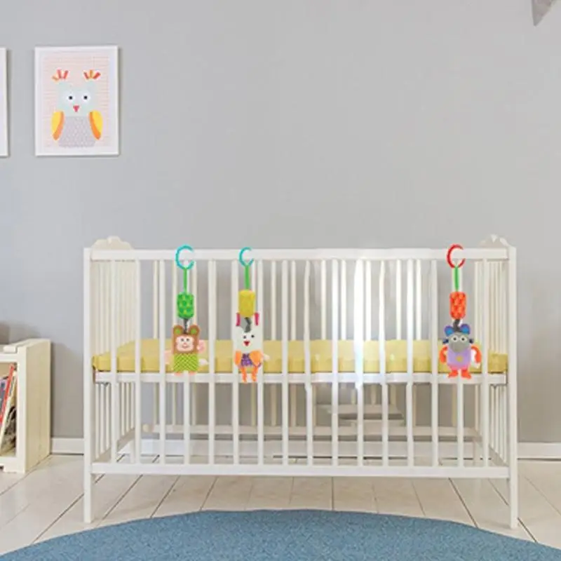 أفخم الحيوان سرير المحمول معلقة قلادة للطفل عربة مقعد السيارة السمعية البصرية الحسية لعبة تعليمية للرضع A2UB #4