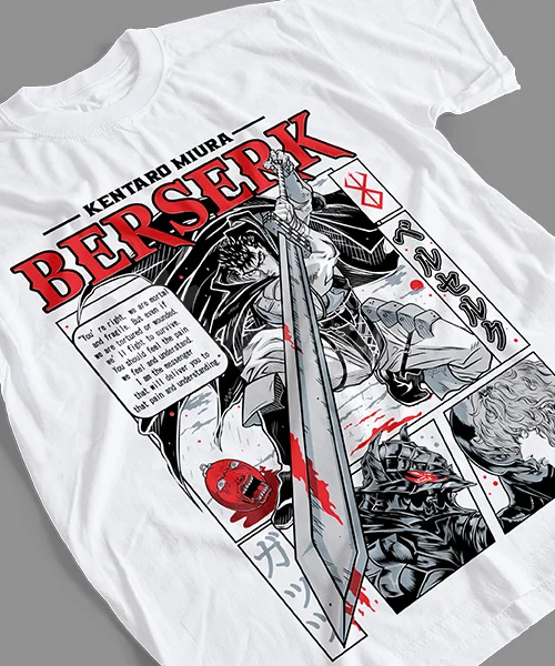 Camiseta unisex Berserk Kentaro Miura Ataca