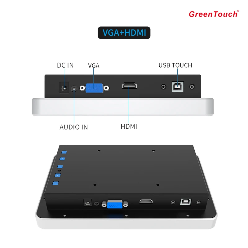 Monitor Layar Sentuh Kapasitif 8 Inci Desain Bingkai Terbuka USB Plug-and-Play Untuk Aplikasi Pendidikan Signage Digital