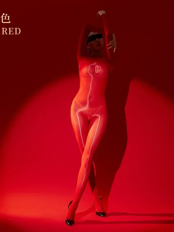 Solid color minimalist 8Dexotic seamless tight fit and wrapping sensation full body tight fit full body jumpsuit stockings