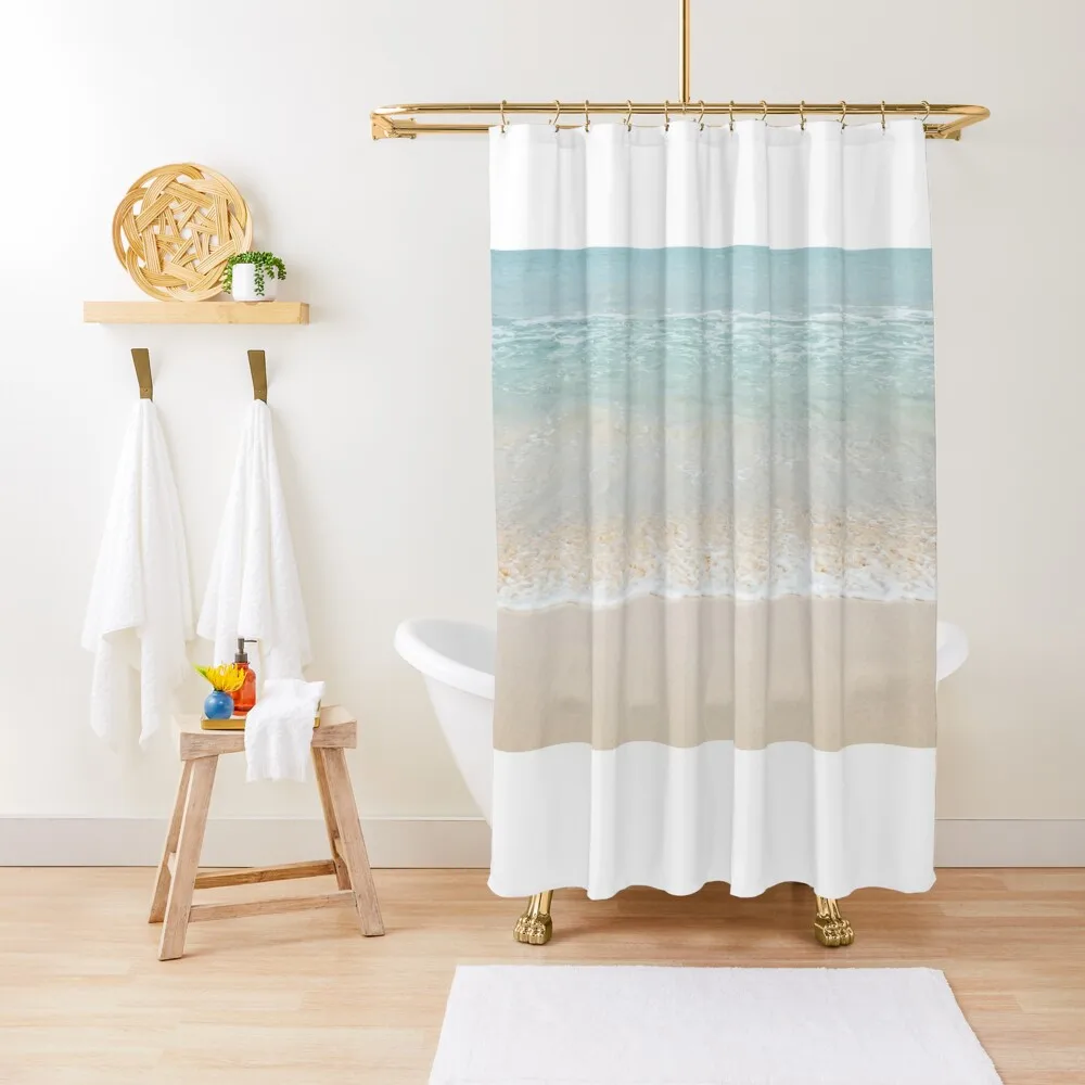 

Calm Beach Ocean Waves Shower Curtain In The Bathroom For Bathrooms With Beautiful Designs Anime Shower Bathtub Curtain