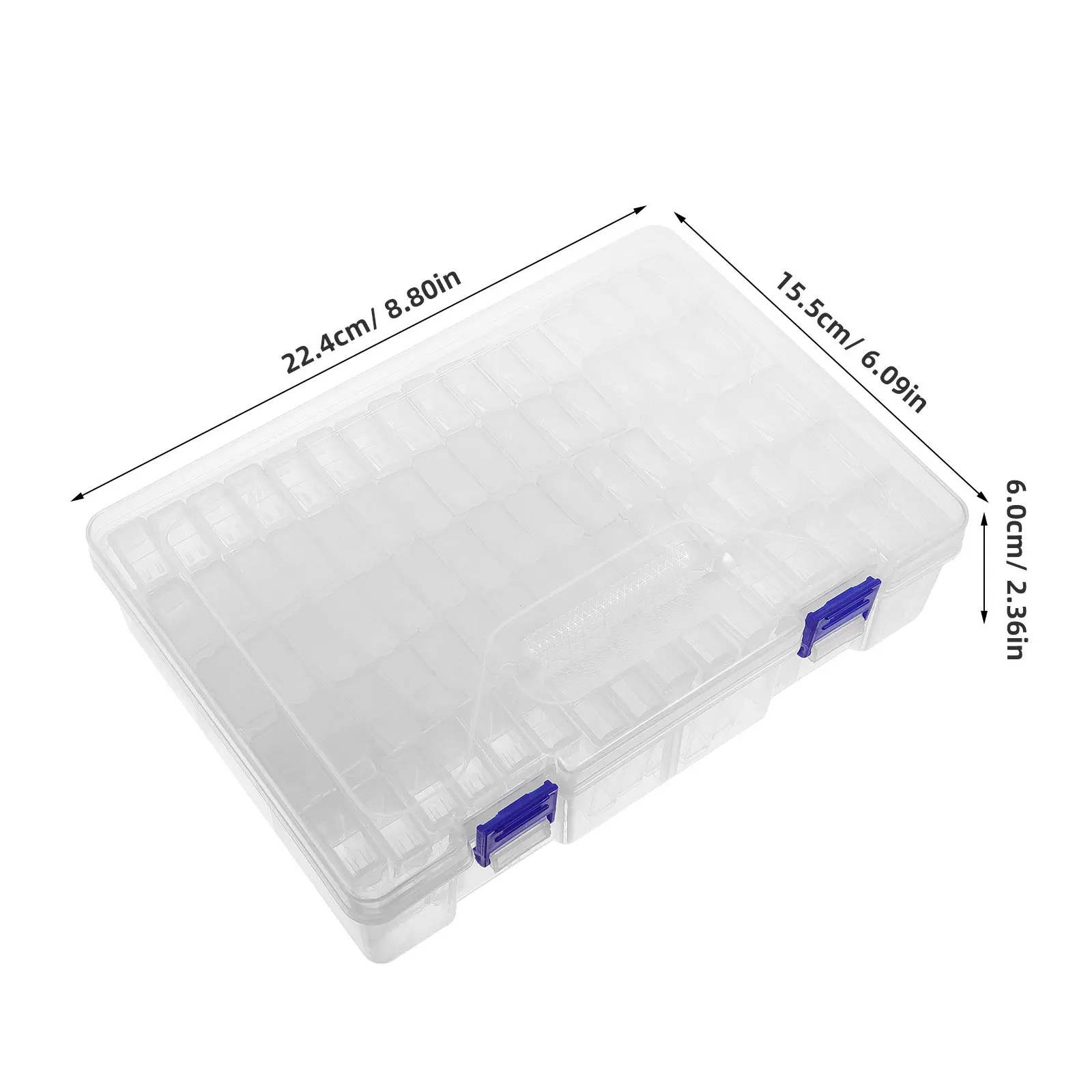 1Set Diamond Art Storage Box Clear Plastic Bead Organizer Compartment Organizer Hinged Lid Mini Craft Bead Storage Container
