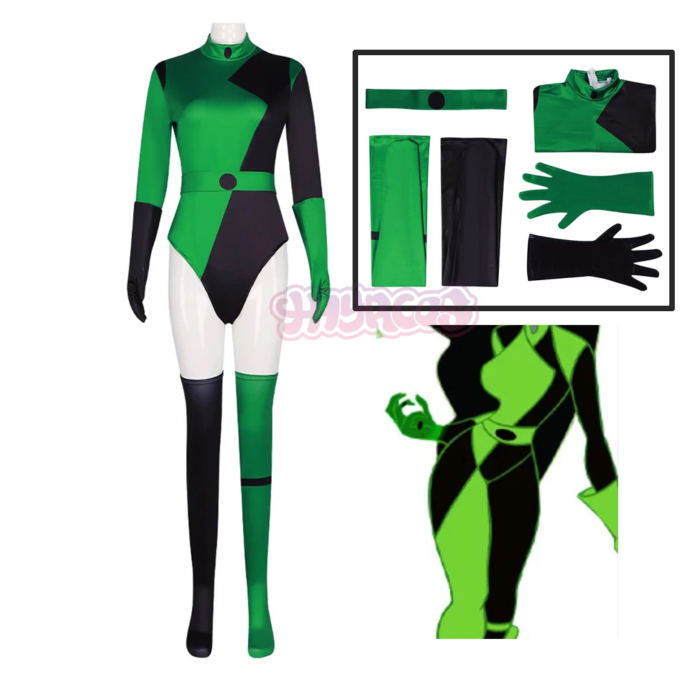 

Sexy Hottie Anime Sirl Cosplay Costume Green Jumpsuit Gloves Belt Women Men Girl Halloween RolePlay Accessories Costume