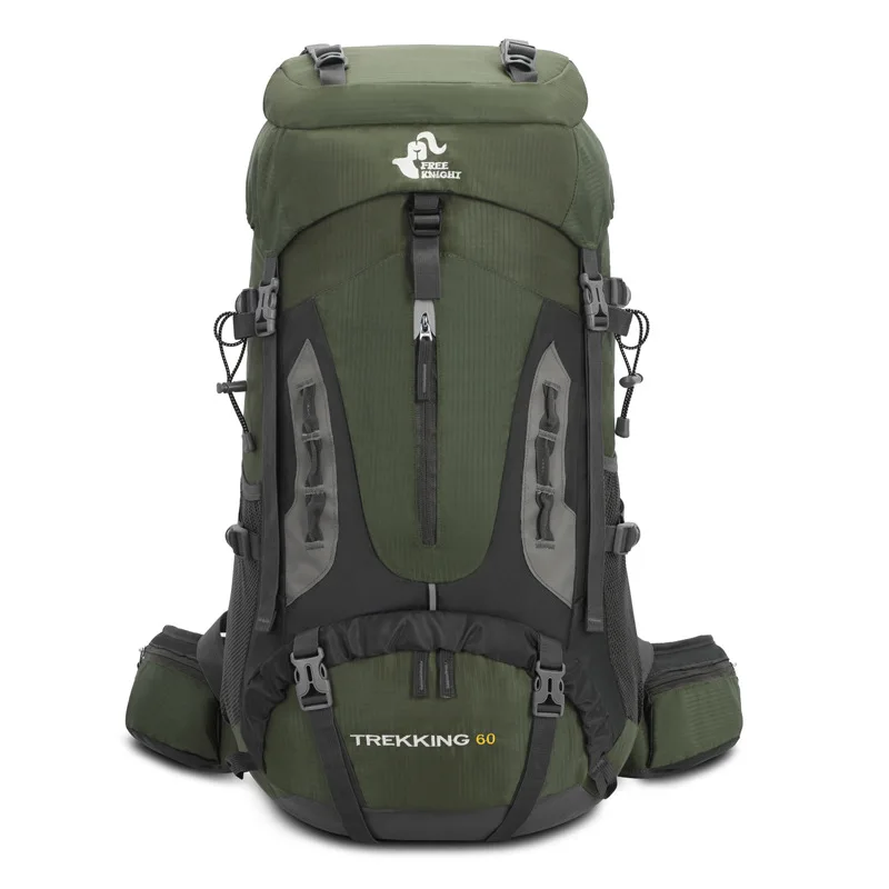 60L Hiking Backpack Waterproof Outdoor Camping Rucksack with Rain Cover Large Capacity Trekking Bag for Men & Wome