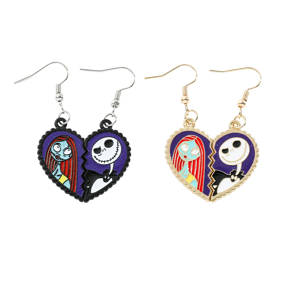 Disney Cartoon Horror Earring The Nightmare Before Christmas Ear Studs for Women Cosplay Halloween Party Jewellery Gift