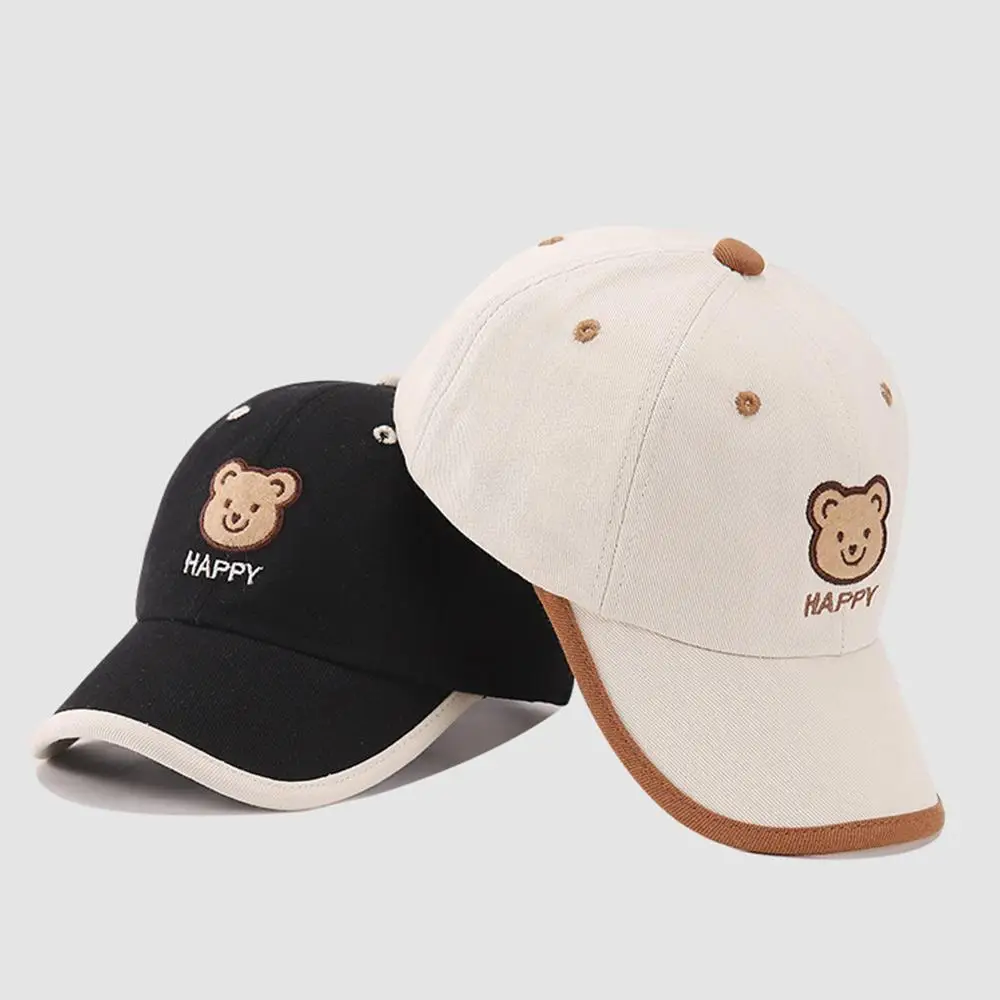 

Fashion Embroidered Kids Baseball Cap Bear Pattern Cartoon Children's Sun Hat Adjustable Toddler Baby Visor Cap