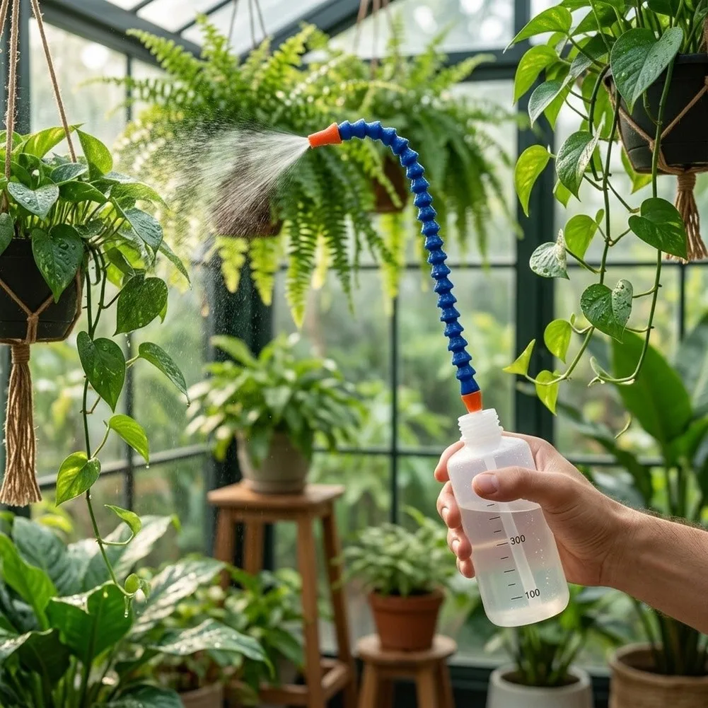 500ml Adjustable Angle Hanging Plant Waterer Squeeze Bottle Spout With NozzleFor Hanging Ceiling Plants Garden Watering Can Tool