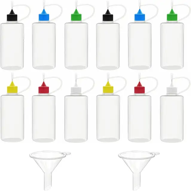 5pcs 3ml- 120ml Empty Plastic Squeezable Tip Applicator Bottle