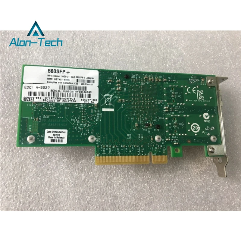 Dla oryginalnego H-P 560SFP + Dual-port 10G karta sieciowa 665249-B21 669279-001 665247 Second Hand 90% New