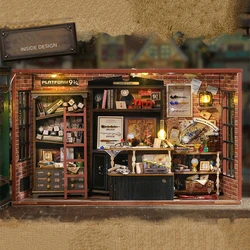 DIY Wooden Miniature Model Kit Magic Wand Shop Casa 3D Puzzle Villa Dollhouse With Furniture Lights Home Decor Friends Gifts