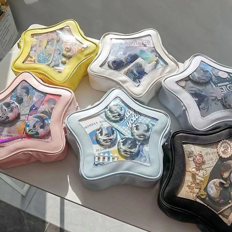 النمط الياباني Ita-Bag أنيمي الخماسية نجوم أكياس الحد الأدنى لطيف الجمالية حقائب كتف فتاة Y2k Kawaii محفظة الشارع الموضة