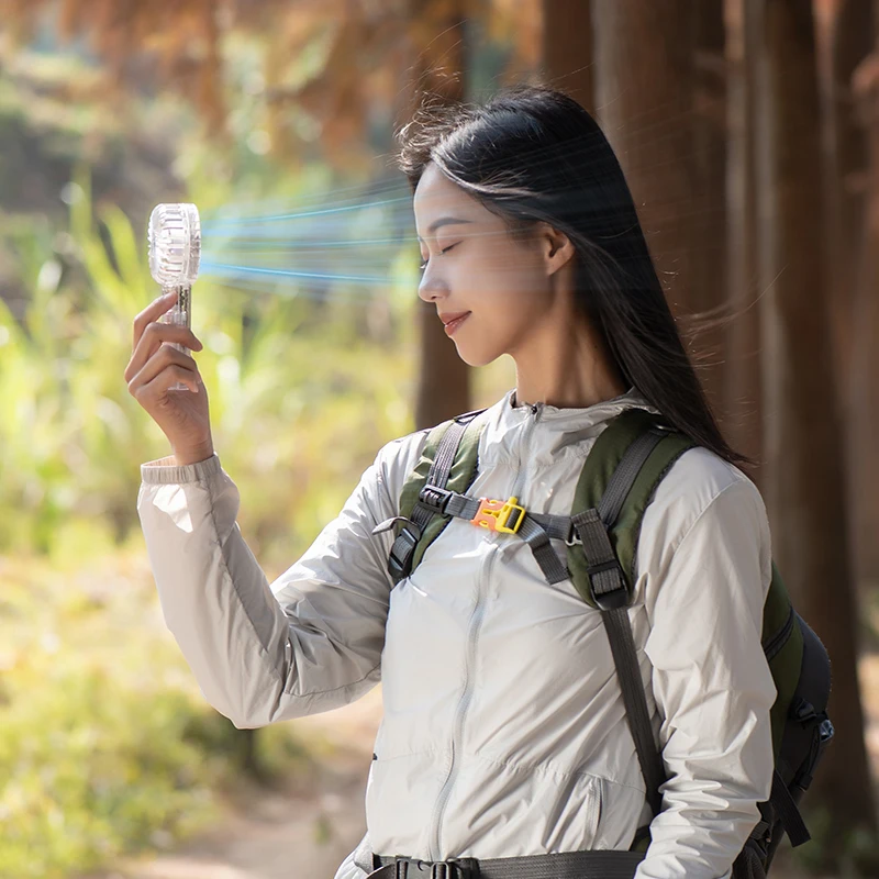 Transparent Handheld Fan Neck Fan 5 Gears Rechargeable Fan Outdoor Ventilador Ventiladores  for Camping
