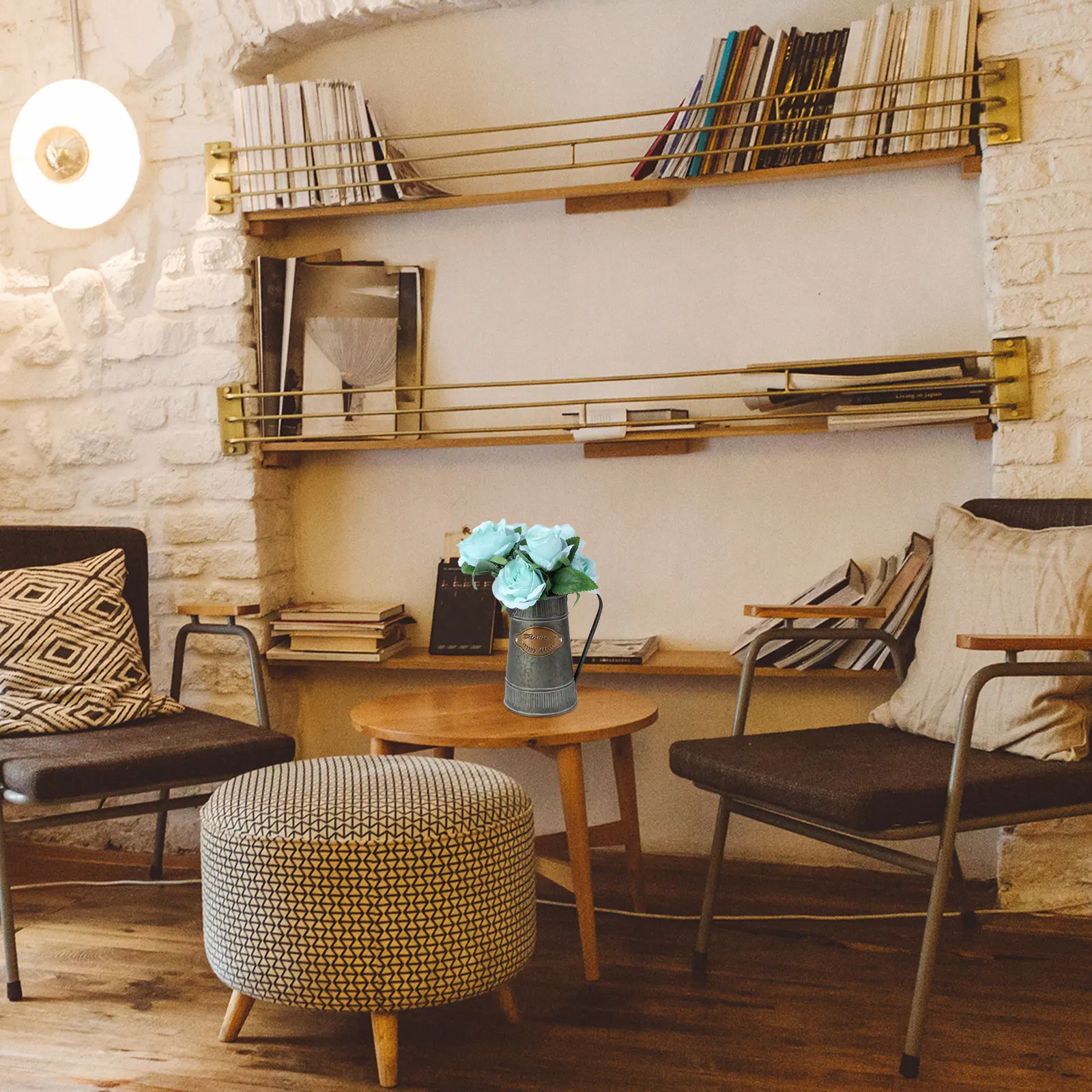 

Retro Kettle Style Succulent Pot Iron Vintage Bucket Tinplate Floral Containers Home Decoration Garden Patio Balcony