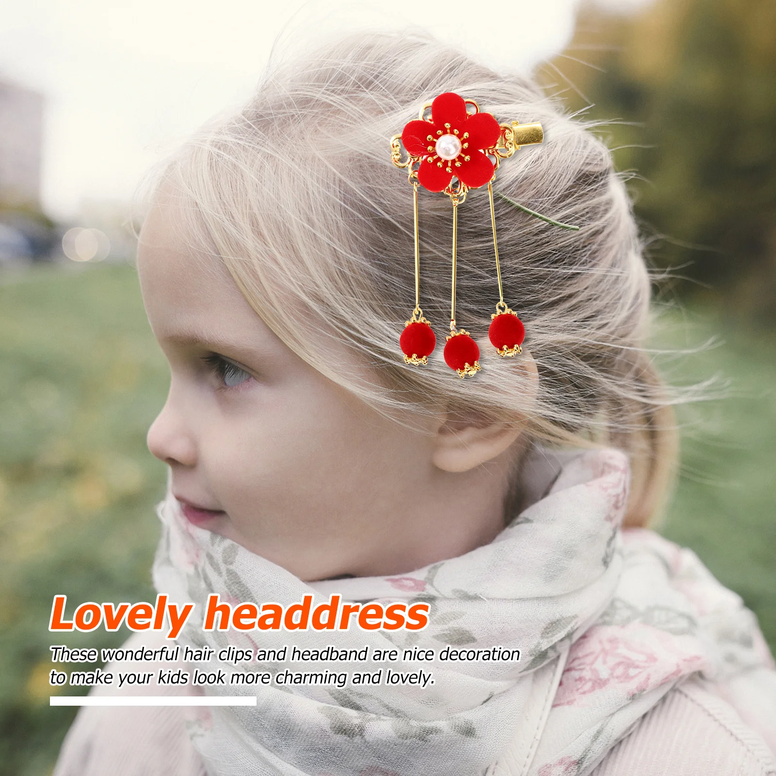 

Decorative Hairpins for Chinese New Style Issue Card Flower Tassel Clips