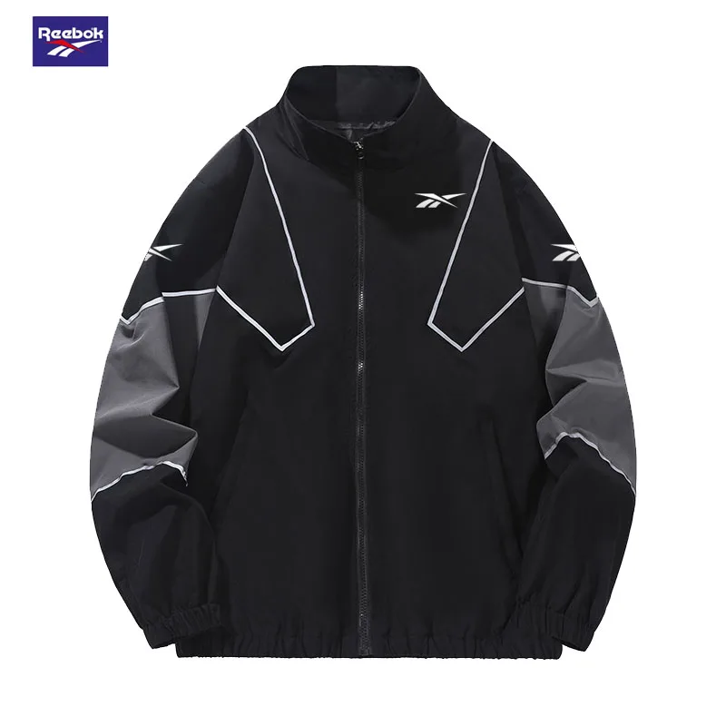 Reebok Men's Patchwork Lightweight Jacket - V-neck Design - Comfortable Fit - Suitable for Sports Activities Such As Mountaineer