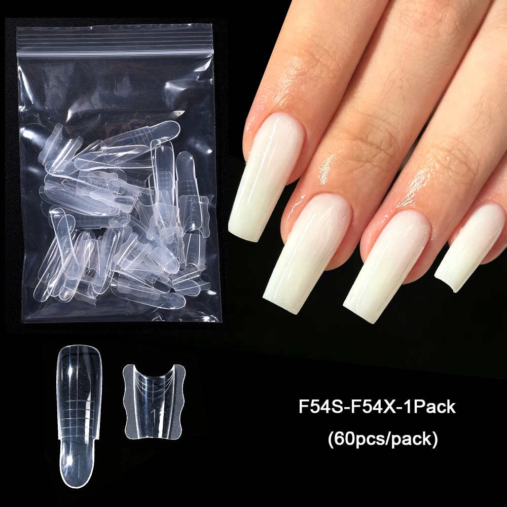 SWEET TREND-60 Stück Dual-Nagelformen in 15 Größen – Dual-Formen Oval/Lange Sargform Ober-/Unterseite Nagelformen Maniküre-Verlängerungswerkzeug