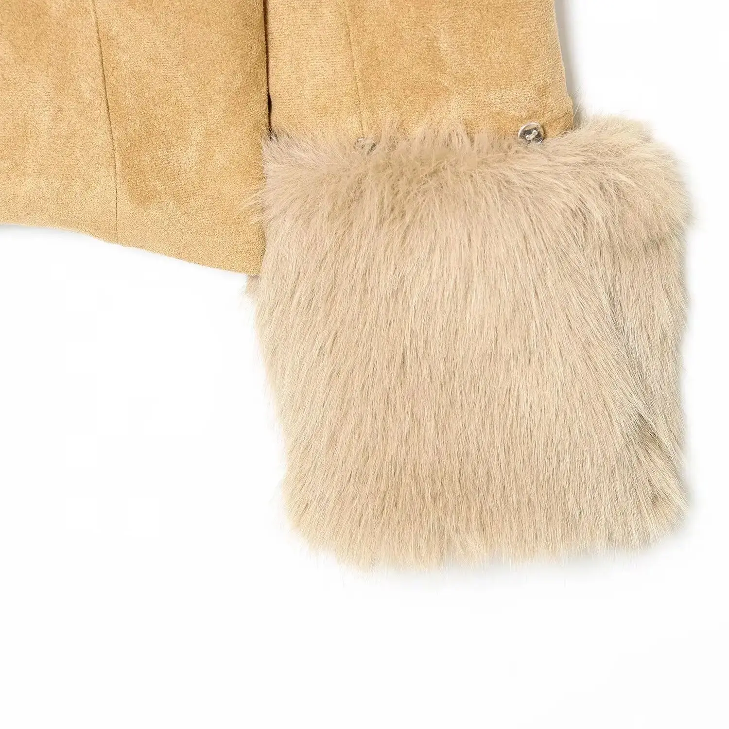 2025 DONNA Moda Stile Europeo e Americano Inverno Nuovo Pelle Scamosciata Effetto Pelliccia Sintetica Manica Lunga Giacca Tuta Sportiva Mujer