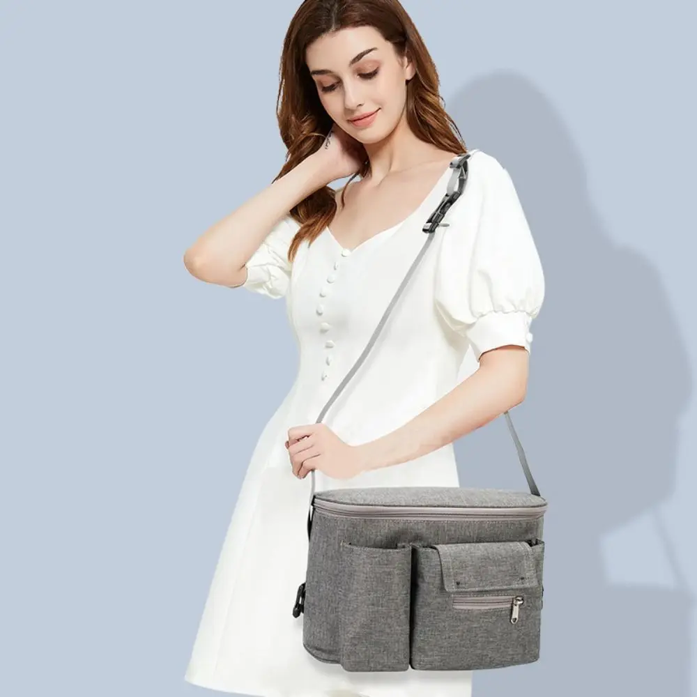 

Large Capacity Baby Stroller Bag Multiple Pockets Oxford Cloth Diaper Bag Organizer Save Space Portable