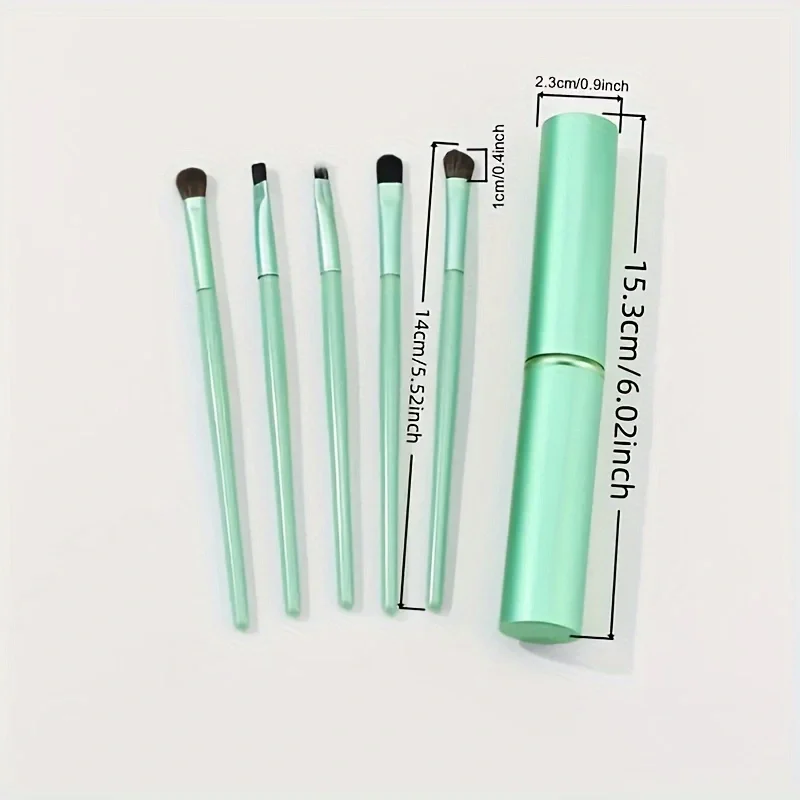 チークとアイシャドウのメイクブラシセット,ファンデーション,チーク,ブレンド,美容用の繊細で柔らかいツール,5個