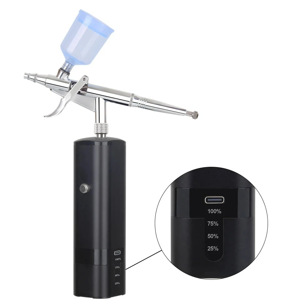 

Dual Action Airbrush with High Psi Compressor Protable 0.3mm Nozzle Paint Spray Gun For Cake Decorating Makeup Tattoo Nail