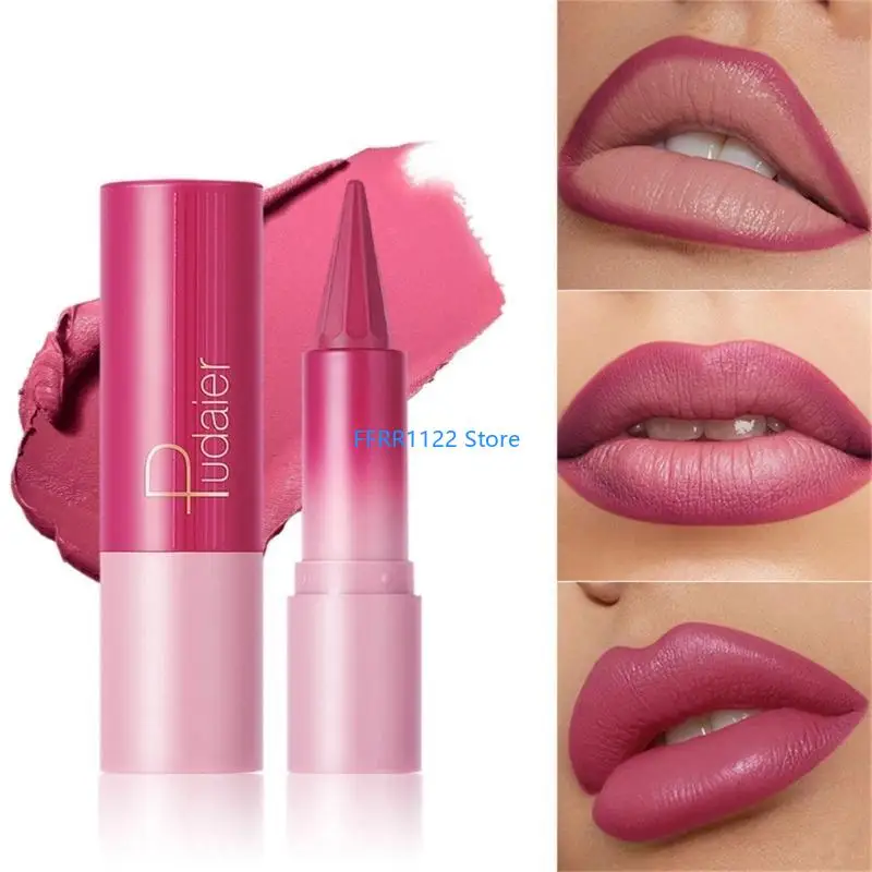 Y1UFマットリップスティッククレヨンリップライナーペンシル、持続する防水リップライナーと口紅