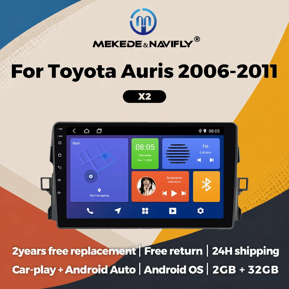 Android Car Radio for Toyota Auris 2006-2011 9INCH Autoradio GPS Multimedia Player Car Intelligent System Wireless CarPlay+Auto